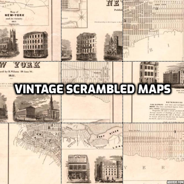 Vintage Scrambled Maps